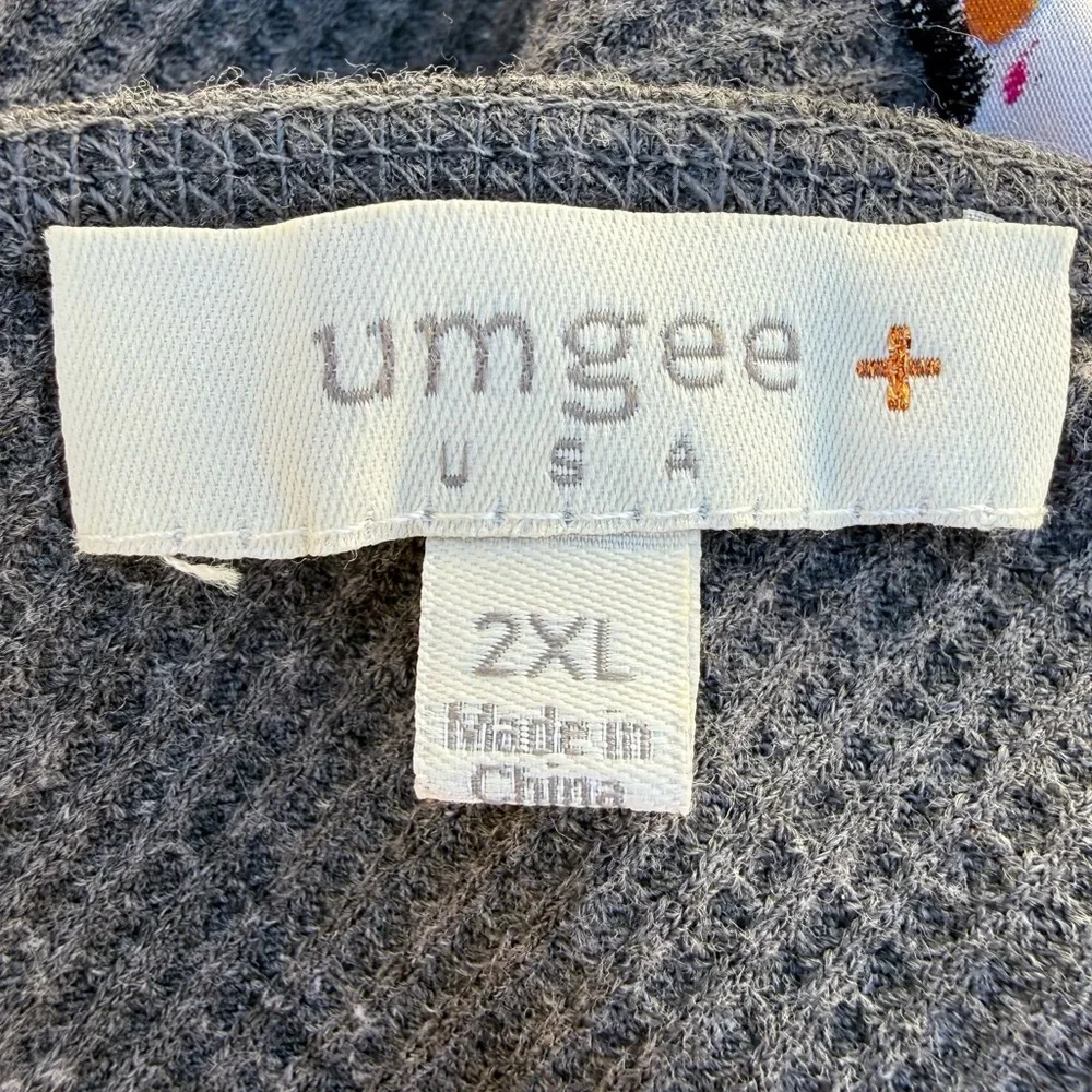 Umgee Floral V-Neck Long Sleeve Waffle Knit Top / 2X / Excellent condition - Picture 8 of 9